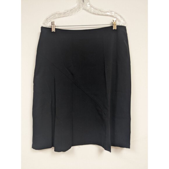 Larry Levine Size 14 Skirt Black Aline Knee Length Stretch - Picture 2 of 5